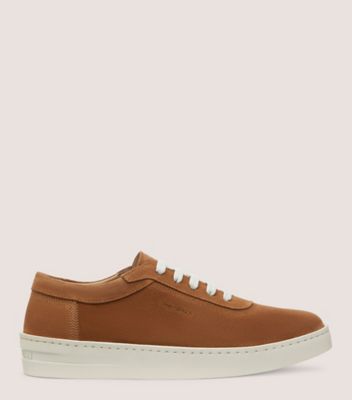 Stuart Weitzman,HAMPTONS SNEAKER,Sneaker,Suede,Tan,Front View