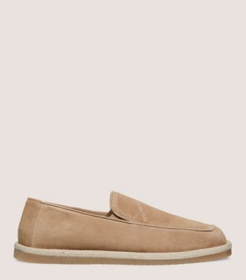 Stuart Weitzman,HARBOR VENETIAN ESPADRILLE,Espadrille,Suede,Sand,Front View