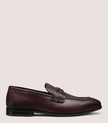 Stuart Weitzman,SIMON CRISSCROSS LOAFER,Loafer,Leather,Bordo,Front View