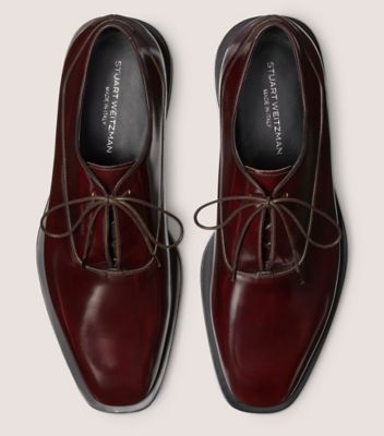 Stuart Weitzman,ROYCE OXFORD,Oxford,Brushed Leather,Bordo,Top View