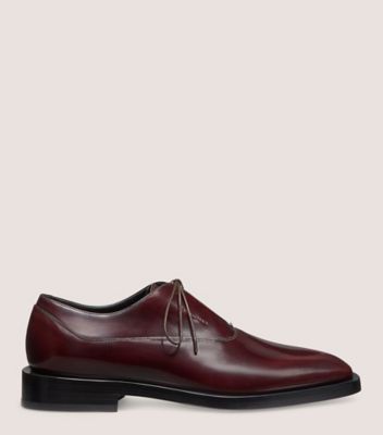 Stuart Weitzman,ROYCE OXFORD,Oxford,Brushed Leather,Bordo,Front View