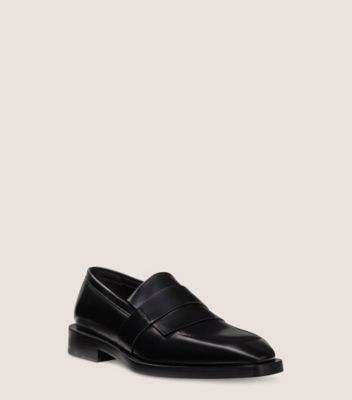 Stuart Weitzman,Loafer,Cuir brossé,Noir,Side View