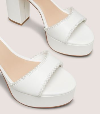 Stuart Weitzman,Sandal,Cuir lisse,Blanc,Detailed View