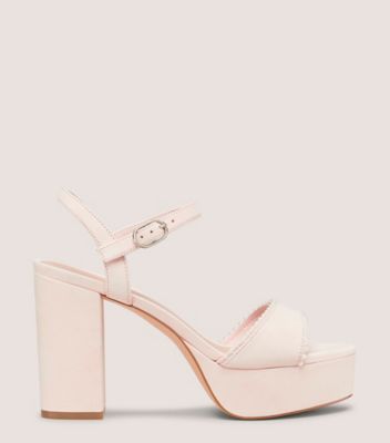 Stuart Weitzman,DANCER PEARL PLATFORM SANDAL,Suede,Leather,Rubber,Sandals,Pearl,Party,Pink