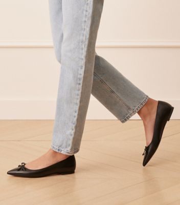 Stuart Weitzman,Flat,Cuir nappa,Noir