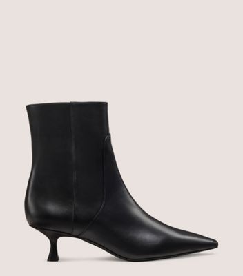 Stuart Weitzman,NAOMI 50 ZIP BOOTIE,Bootie,High shine nappa leather,Black,Front View