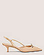 Stuart Weitzman,TULLY 50 SLINGBACK,Pump,Lacquered Nappa Leather,Adobe Beige,Front View