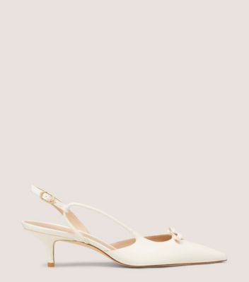 Stuart Weitzman,TULLY 50 SLINGBACK,Cream,Front View