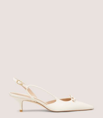 Stuart Weitzman,TULLY 50 SLINGBACK,Pump,Lacquered Nappa Leather,Seashell,Front View
