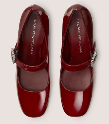 Stuart Weitzman,SLOANE 60 MARY JANE,Maroon,Top View