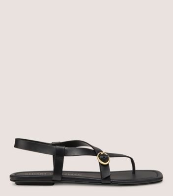 Stuart Weitzman,BENNI SANDAL,Sandal,Smooth leather,Black,Front View