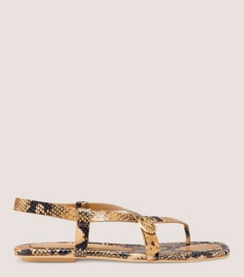 Stuart Weitzman,SANDALE BENNI,Sandal,Cuir à imprimé python,Gingembre,Front View