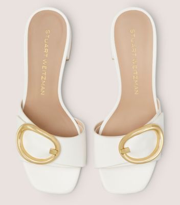 Stuart Weitzman,MULE BENNI 35,Slide,Cuir,Crème,Top View