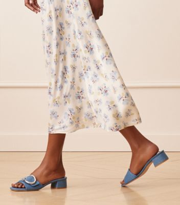 Stuart Weitzman,MULE BENNI 35,Slide,Denim rétro,Bleu denim délavé