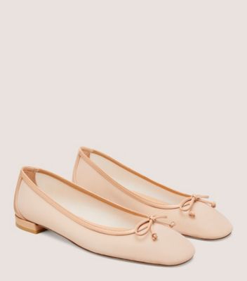 Stuart Weitzman,ARABELLA BALLET FLAT,Flat,Mesh & Lacquered Nappa Leather,Ginger,Angle View