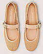 Stuart Weitzman,ARABELLA MARY JANE,Flat,Mesh & Lacquered Nappa Leather,Ginger,Top View