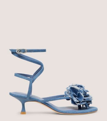 Stuart Weitzman,Sandal,Denim rétro,Bleu Denim Délavé,Front View