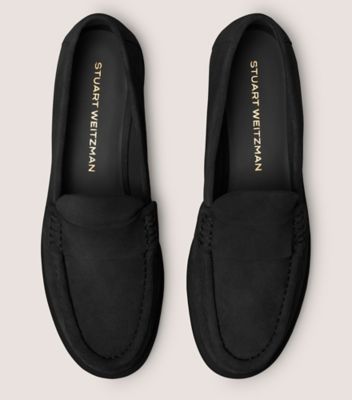 Stuart Weitzman,BLAKE LOAFER,Rubber,Loafer,Flats,Penny Loafer,Casual,Black