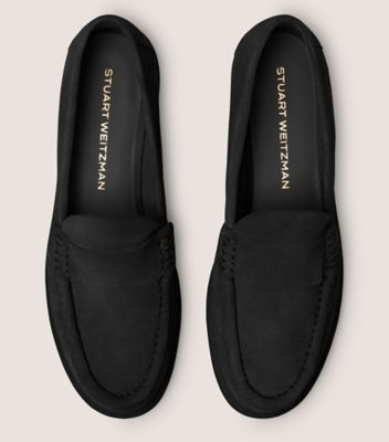 Stuart Weitzman,FLÂNEUR BLAKE,Loafer,Suède sport,Noir,Top View