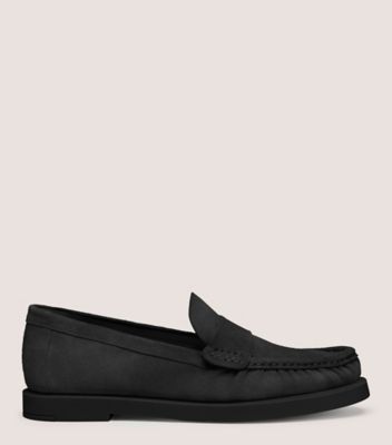 Stuart Weitzman,BLAKE LOAFER,Loafer,Sport Suede,Black,Front View