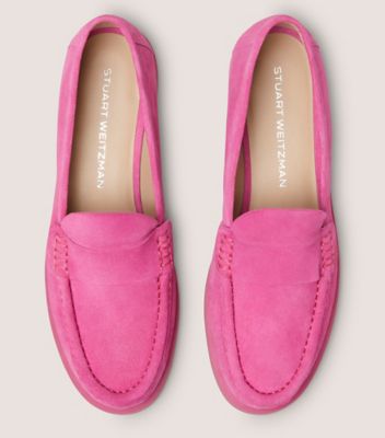 Stuart Weitzman,BLAKE LOAFER,Rubber,Loafer,Flats,Penny Loafer,Casual,Pink,Top View