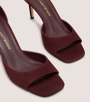 Stuart Weitzman,NUDISTIA 75 SANDAL,Sandals,Cushioned,Cocktail,Maroon