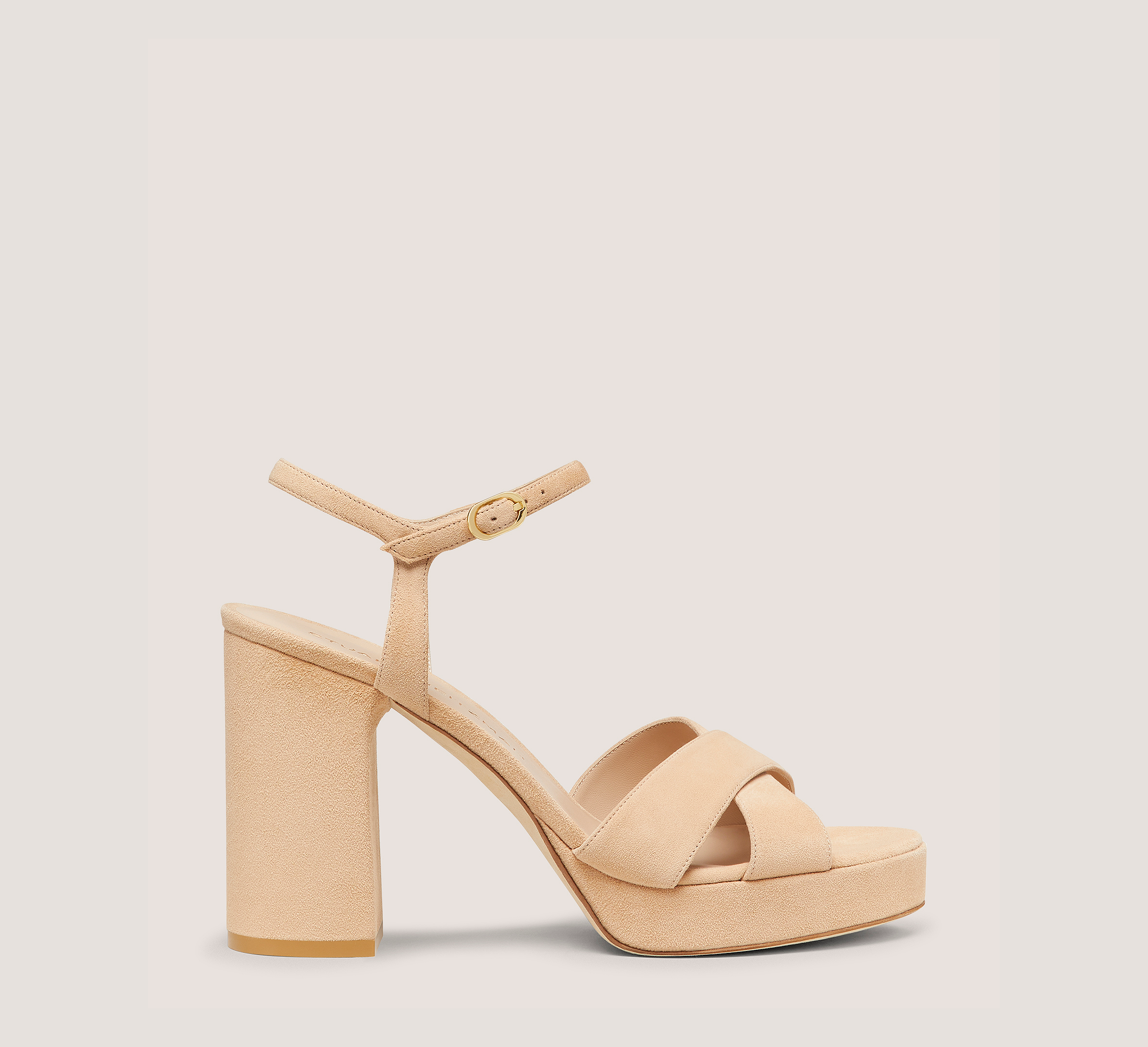 Shop Stuart Weitzman Dayna Platform Sandal In Adobe Beige