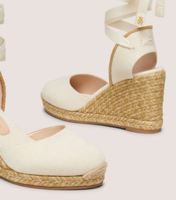 Stuart Weitzman,MARGUERITA WEDGE,Sandal,Canvas & Jute ,Natural,Detailed View