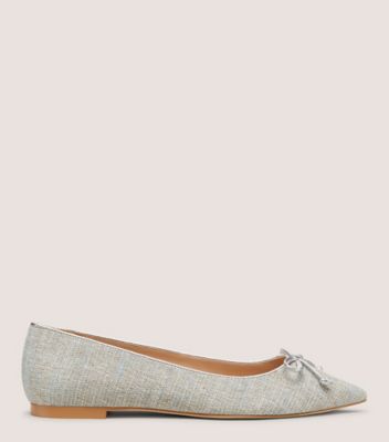Stuart Weitzman Gabby Bow Pointed Flat The Sw Outlet In Gray