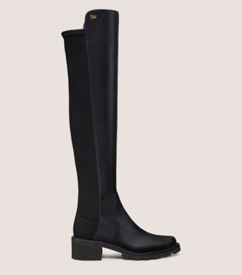 Stuart Weitzman,ALINA CITY BOOT,Black,Front View