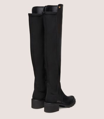Stuart Weitzman,ALINA CITY BOOT,Rubber,Boots,Mixed Media,Flexible,Day Party,Black