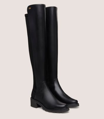 Stuart Weitzman,ALINA CITY BOOT,Rubber,Boots,Mixed Media,Flexible,Day Party,Black