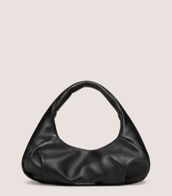 Stuart Weitzman,THE MODA MINI HOBO BAG,Hobo bag,Soft nappa leather,Black,Front View