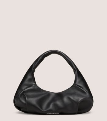 Stuart Weitzman,LE MINI SAC HOBO MODA,Hobo bag,Cuir nappa doux,Noir,Front View