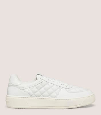 Shop Stuart Weitzman Sw Courtside Sleek Sneakers In White