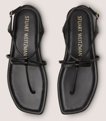 Stuart Weitzman,TULLY SANDAL,Sandal,Lacquered Nappa Leather,Black,Top View