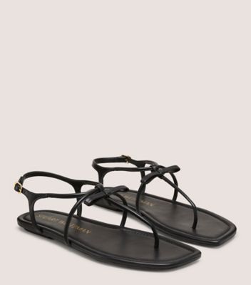 Stuart Weitzman,TULLY SANDAL,Sandal,Lacquered Nappa Leather,Black,Angle View