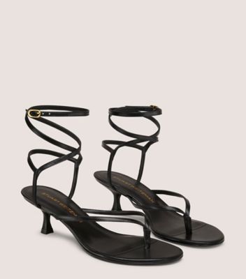 Stuart Weitzman,CABO II SANDAL,Leather,Sandals,Day Party,Black