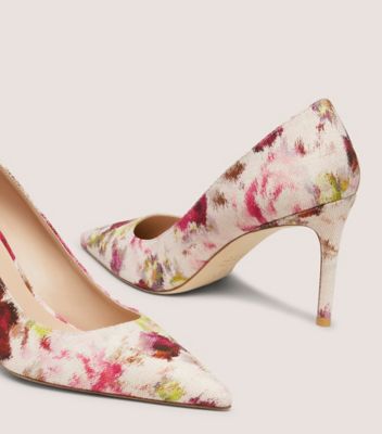 Stuart Weitzman,ESCARPIN STUART 85,Pump,Jacquard à imprimé floral,Rose/Multi,Detailed View