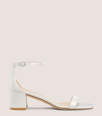 Shop Stuart Weitzman Simplecurve 50 Sandal In White