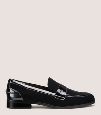 Stuart Weitzman,Loafer,VELOURS/VERNI,Noir,Front View