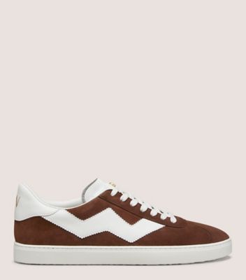 Stuart Weitzman Daryl Sneaker The Sw Outlet In Walnut Brown & White
