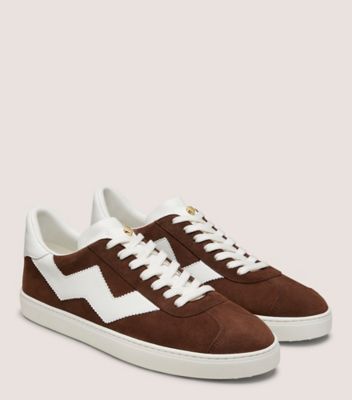 Stuart Weitzman,DARYL SNEAKER,Rubber,Casual,Color Block,Pull Tab,Casual,Brown,Angle View