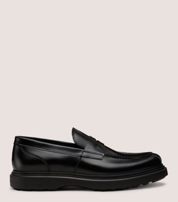 Stuart Weitzman,Loafer,Cuir brossé,Noir,Front View