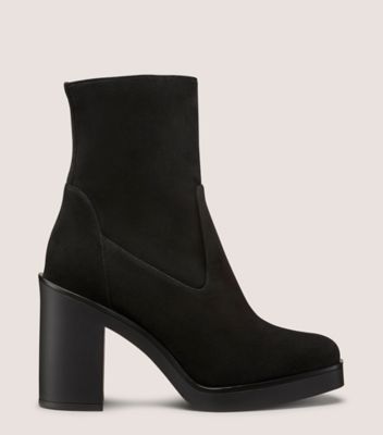 Black suede platform booties best sale