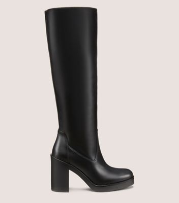 Stuart Weitzman,BOTTE BETHENNY 80,Boot,Cuir nappa,Noir,Front View