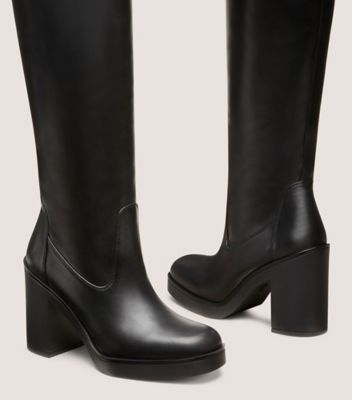 Stuart Weitzman,BETHENNY 80 BOOT,Nappa Leather,Rubber,Boots,Day Party,Black,Detailed View