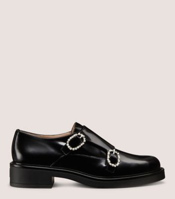 Stuart Weitzman,LEIGHTON MONK STRAP,Black,Front View