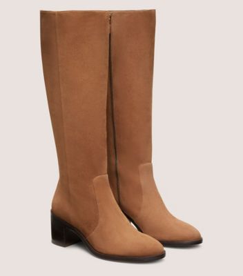 Stuart Weitzman,ESME ZIP BOOT,Boots,Day Party,Brown,Angle View