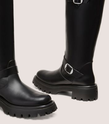 Stuart Weitzman,EMERSON MOTO BOOT,Black,Detailed View